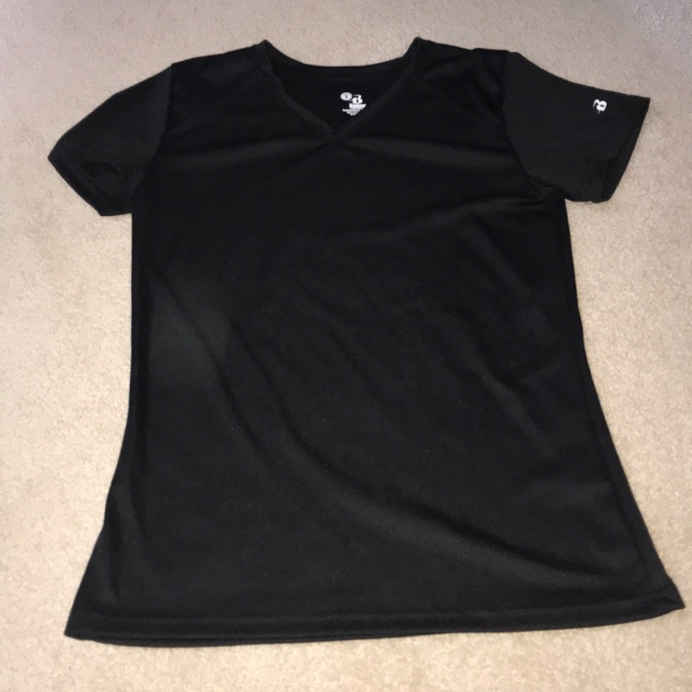 Black athletic shirt